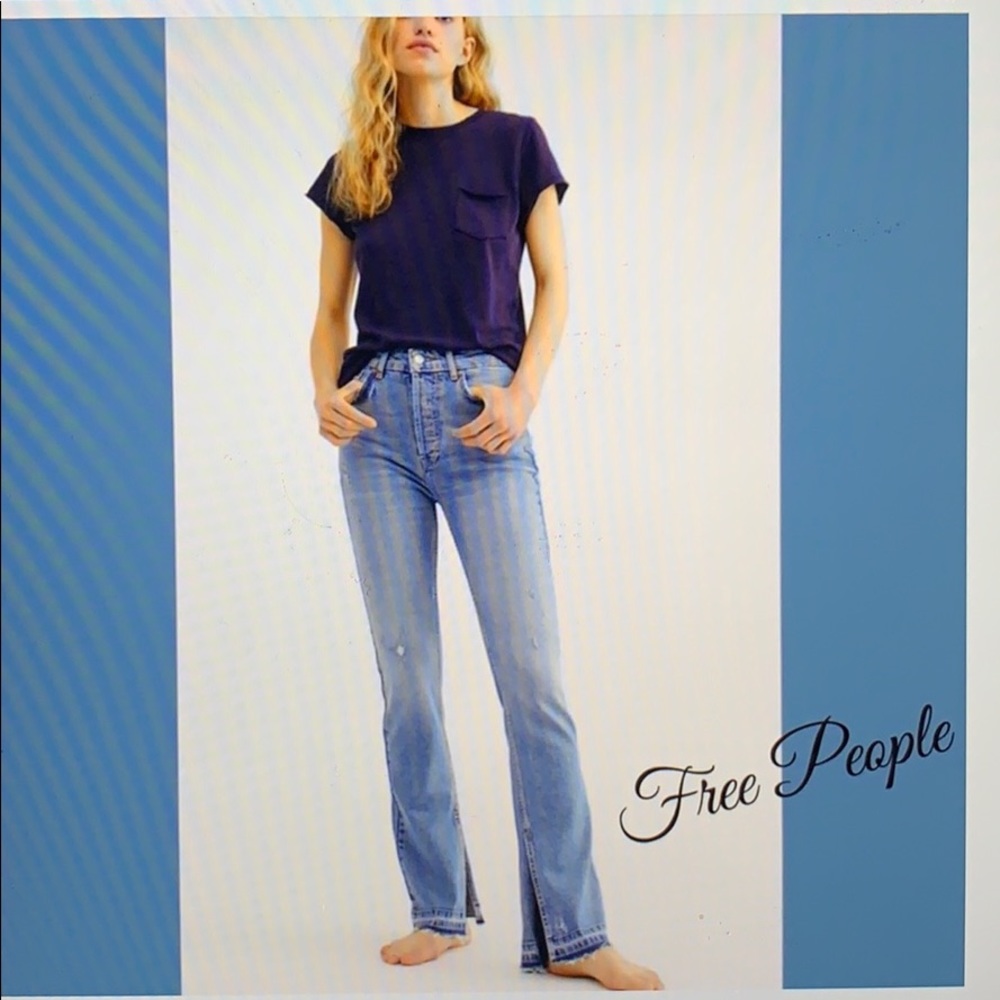 NWT Free People Emmy Split Hem Jeans